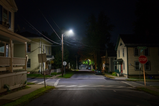 Houses at Night, Vergennes Vermont-